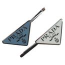 PRADA Hairpins 2 Sets Hair Clip Metal Silver Blue Auth 206677M-1