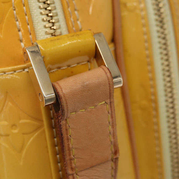 LOUIS VUITTON Monogram Vernis Wooster Bag Lime Yellow M91075 LV Auth 206679A