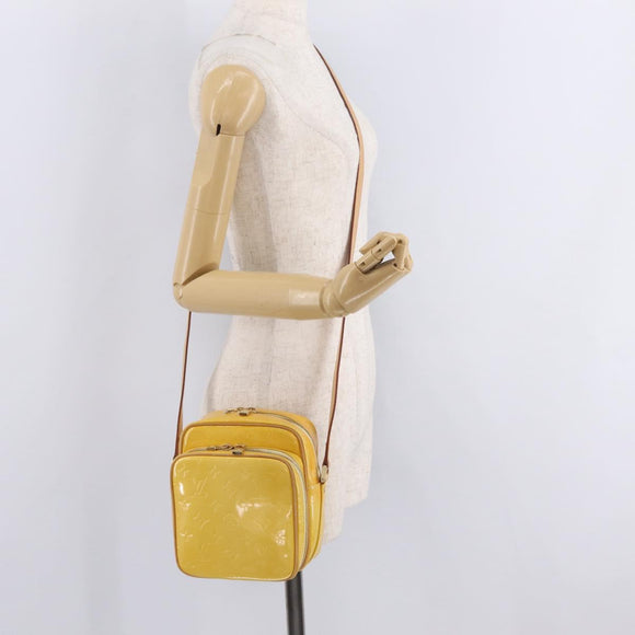 LOUIS VUITTON Monogram Vernis Wooster Bag Lime Yellow M91075 LV Auth 206679A