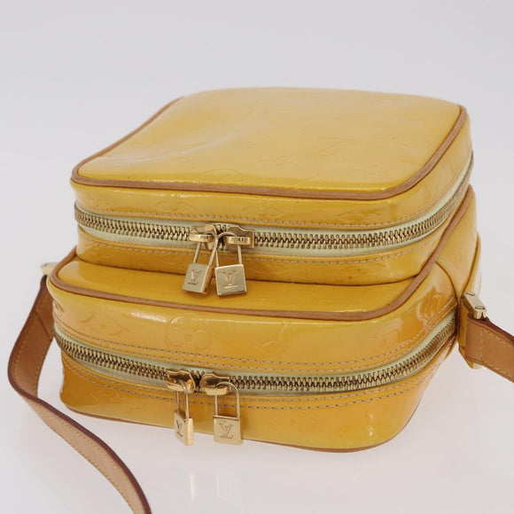 LOUIS VUITTON Monogram Vernis Wooster Bag Lime Yellow M91075 LV Auth 206679A