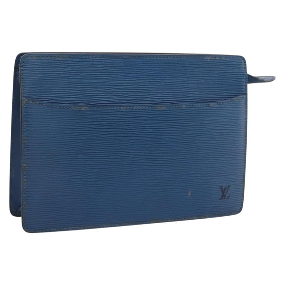 LOUIS VUITTON Epi Pochette Homme Clutch Bag Blue M52522 LV Auth 206686