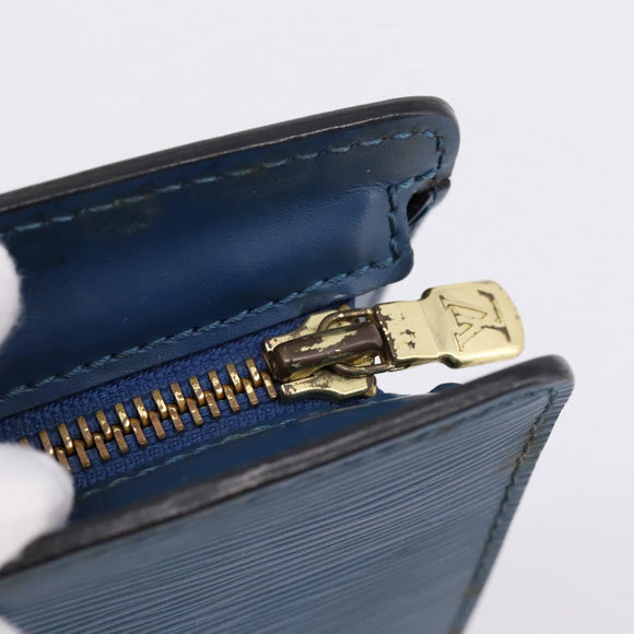 LOUIS VUITTON Epi Pochette Homme Clutch Bag Blue M52522 LV Auth 206686