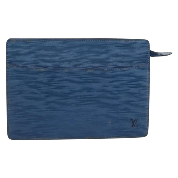 LOUIS VUITTON Epi Pochette Homme Clutch Bag Blue M52522 LV Auth 206686