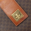 CELINE Macadam Tote Bag PVC Brown Gold Tone Auth 206691-18