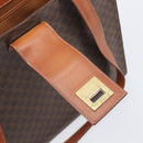 CELINE Macadam Tote Bag PVC Brown Gold Tone Auth 206691-20