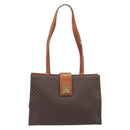 CELINE Macadam Tote Bag PVC Brown Gold Tone Auth 206691-13