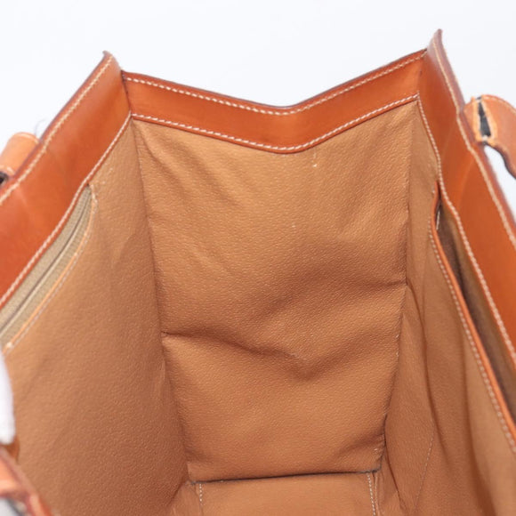 CELINE Macadam Tote Bag PVC Brown Gold Tone Auth 206691