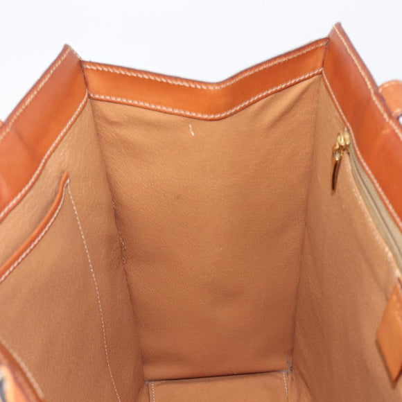 CELINE Macadam Tote Bag PVC Brown Gold Tone Auth 206691