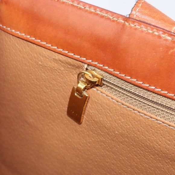 CELINE Macadam Tote Bag PVC Brown Gold Tone Auth 206691