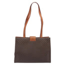 CELINE Macadam Tote Bag PVC Brown Gold Tone Auth 206691-2