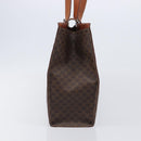 CELINE Macadam Tote Bag PVC Brown Gold Tone Auth 206691-4