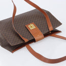 CELINE Macadam Tote Bag PVC Brown Gold Tone Auth 206691-6
