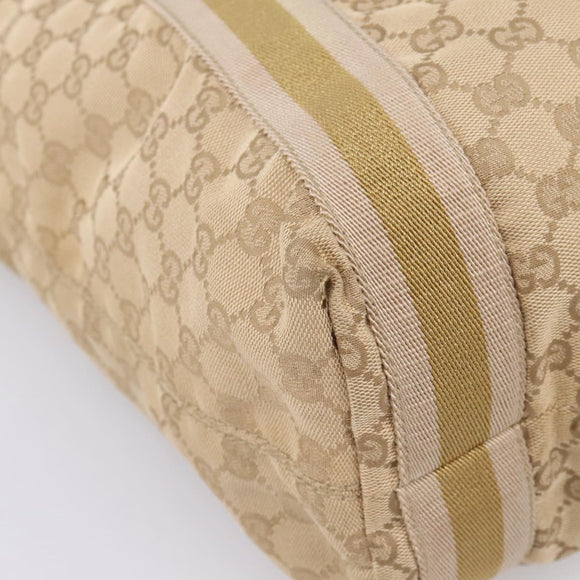GUCCI GG Canvas Sherry Line Tote Bag Beige 189669 Auth 206693