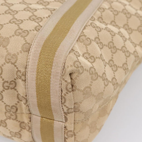 GUCCI GG Canvas Sherry Line Tote Bag Beige 189669 Auth 206693