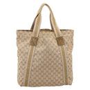 GUCCI GG Canvas Sherry Line Tote Bag Beige 189669 Auth 206693-3