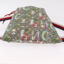 GUCCI GG Supreme Yuko Higuchi Backpack PVC Beige Red 550775 Auth 206696SAM-5