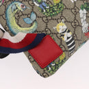 GUCCI GG Supreme Yuko Higuchi Backpack PVC Beige Red 550775 Auth 206696SAM-19