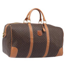 CELINE Macadam Boston Bag PVC Brown Gold Tone Auth 206697A-1
