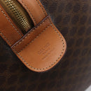 CELINE Macadam Boston Bag PVC Brown Gold Tone Auth 206697A-14