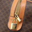 CELINE Macadam Boston Bag PVC Brown Gold Tone Auth 206697A-18