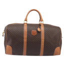 CELINE Macadam Boston Bag PVC Brown Gold Tone Auth 206697A-2