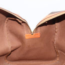CELINE Macadam Boston Bag PVC Brown Gold Tone Auth 206697A-21