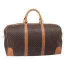 CELINE Macadam Boston Bag PVC Brown Gold Tone Auth 206697A-3
