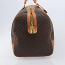 CELINE Macadam Boston Bag PVC Brown Gold Tone Auth 206697A-4