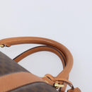 CELINE Macadam Boston Bag PVC Brown Gold Tone Auth 206697A-8