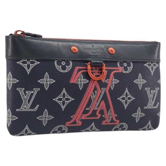 LOUIS VUITTON Monogram Neon Color Pochette Apollo PM Navy M62898 LV Auth 206698A