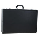 PRADA Trunk Saffiano leather Black Silver Auth 206701V-1