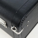 PRADA Trunk Saffiano leather Black Silver Auth 206701V-19