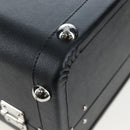 PRADA Trunk Saffiano leather Black Silver Auth 206701V-21