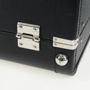 PRADA Trunk Saffiano leather Black Silver Auth 206701V-23