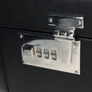 PRADA Trunk Saffiano leather Black Silver Auth 206701V-26