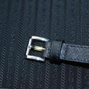 PRADA Trunk Saffiano leather Black Silver Auth 206701V-10