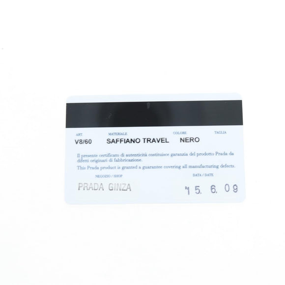 PRADA Trunk Saffiano leather Black Silver Auth 206701V