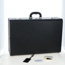 PRADA Trunk Saffiano leather Black Silver Auth 206701V-12