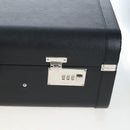 PRADA Trunk Saffiano leather Black Silver Auth 206701V-16
