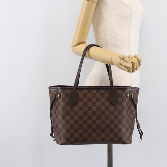 LOUIS VUITTON Damier Ebene Neverfull PM Tote Bag N51109 LV Auth 206715V