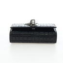 Saint Laurent Chain Kate Shoulder Bag Leather Black Silver Auth 206718V-10