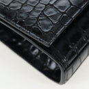 Saint Laurent Chain Kate Shoulder Bag Leather Black Silver Auth 206718V-11