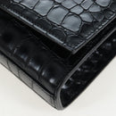 Saint Laurent Chain Kate Shoulder Bag Leather Black Silver Auth 206718V-12