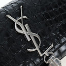 Saint Laurent Chain Kate Shoulder Bag Leather Black Silver Auth 206718V-15