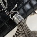 Saint Laurent Chain Kate Shoulder Bag Leather Black Silver Auth 206718V-17