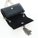 Saint Laurent Chain Kate Shoulder Bag Leather Black Silver Auth 206718V-18