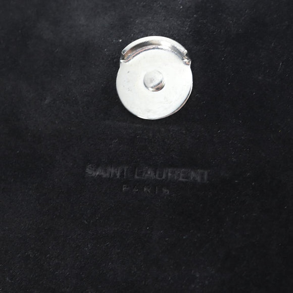 Saint Laurent Chain Kate Shoulder Bag Leather Black Silver Auth 206718V