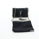 Saint Laurent Chain Kate Shoulder Bag Leather Black Silver Auth 206718V-27