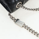 Saint Laurent Chain Kate Shoulder Bag Leather Black Silver Auth 206718V-9