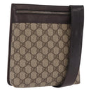 GUCCI GG Supreme Shoulder Bag PVC Beige Silver 92562 Auth 206719-1